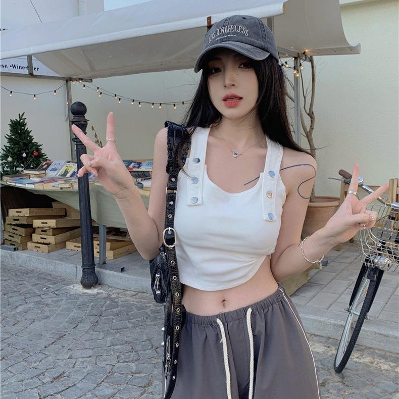 Square Collars T-shirts Sleeveless Women Sexy Tank Tops Girls Y2K Vest Street Party Wear