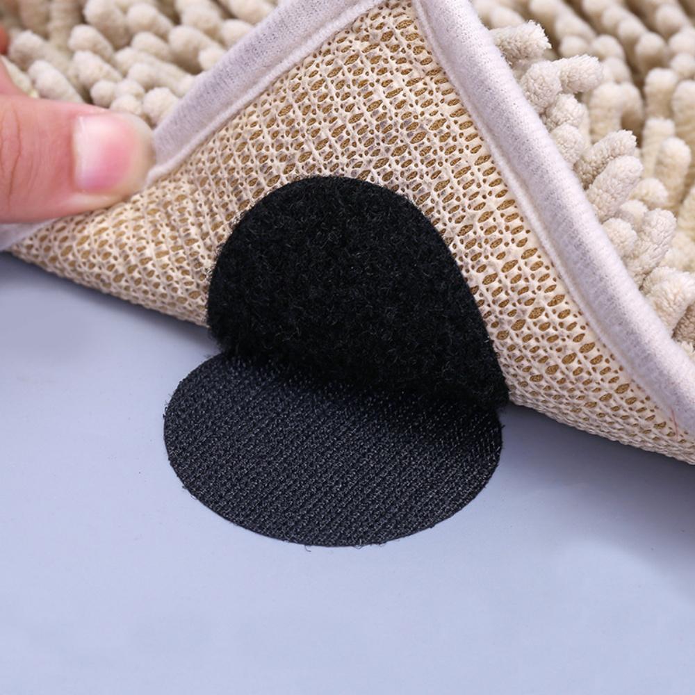 10Pcs Hook & Loop Sticky Self Adhesive Round Dots 6x6cm Circles Magic Tape Black