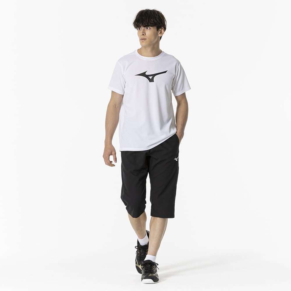 Tennis and Badminton Training Cloth, 3/4 Length Pants, Dynamotion Fit, Unisex, Adult, Black, Size L, 62JDB015