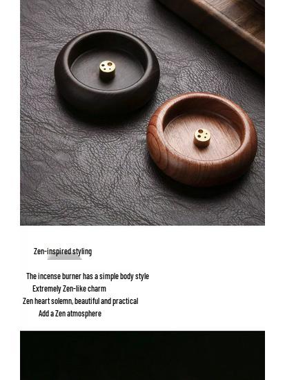 Walnut Mini Solid Wood Incense Holder - Multi-Hole Agarwood & Sandalwood Burner for Home & Travel