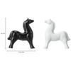 Home Decor White and Black Resin Horse Figurines - (Pack of 2, Black & White)