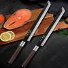 WXCOO Professional Kitchen Knife Japanese Salmon Knife Stainless Steel Fish Fillet Knife for Slicing Sushi Cooking