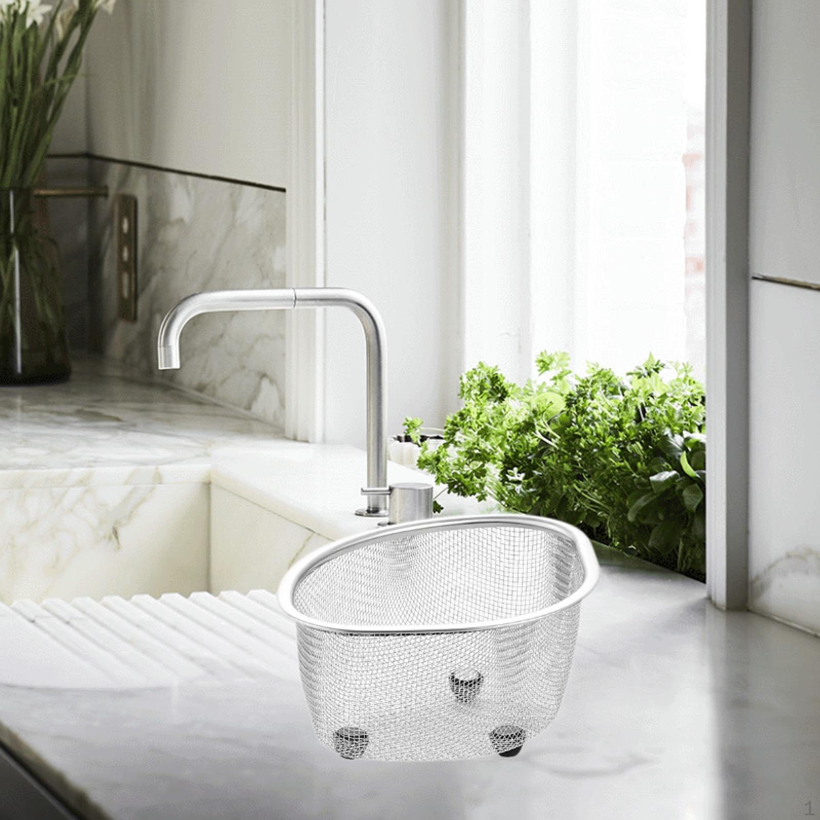 

Сетчатая корзина для раковины, держатель для щеток, легко моется, экономит место, многофункциональный уловитель пищи, слив large