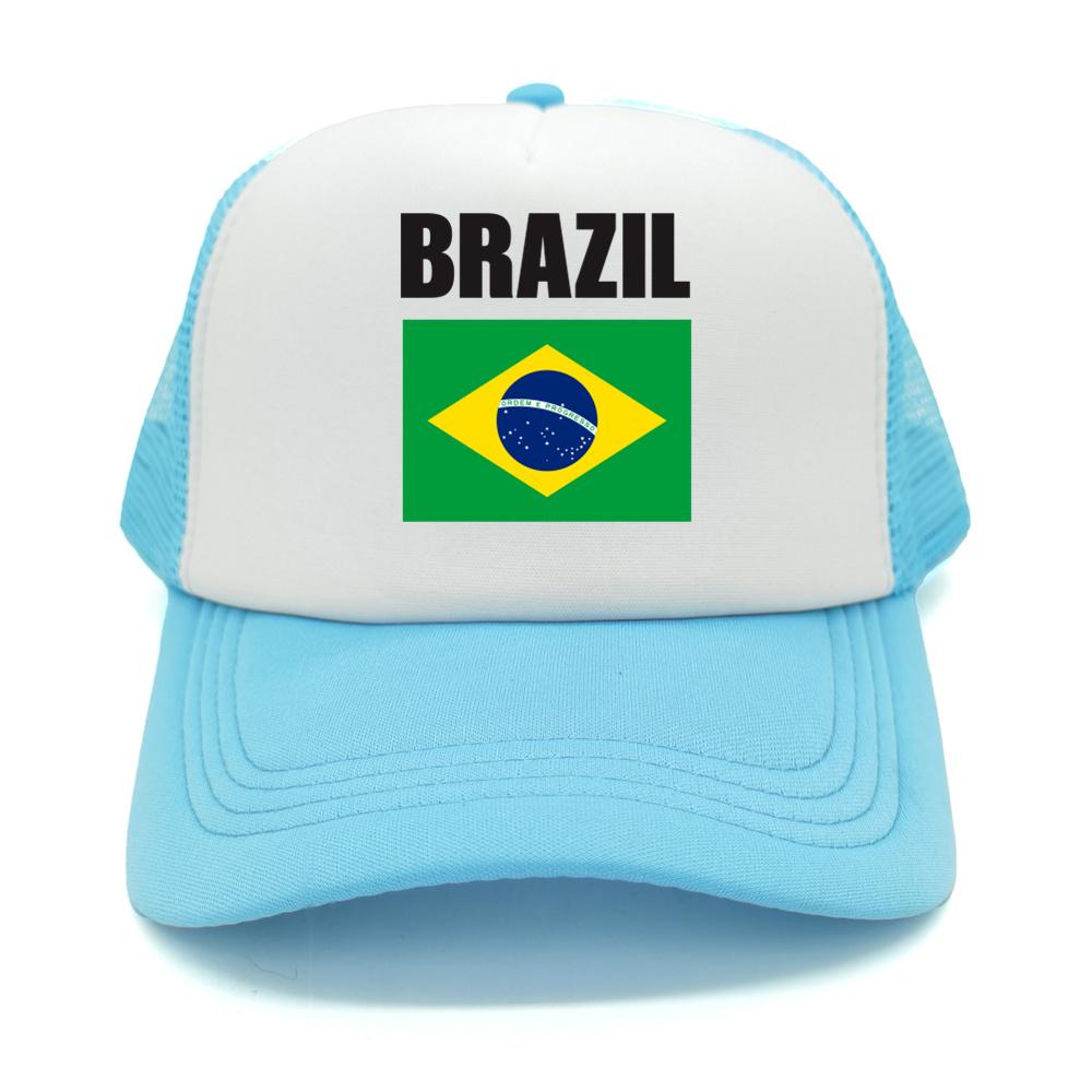 Brazil Flag Trucker Hat Adult Adjustable Mesh Net Country Fans Baseball Cap Unisex Women Hip Hop Dad Gift Hat