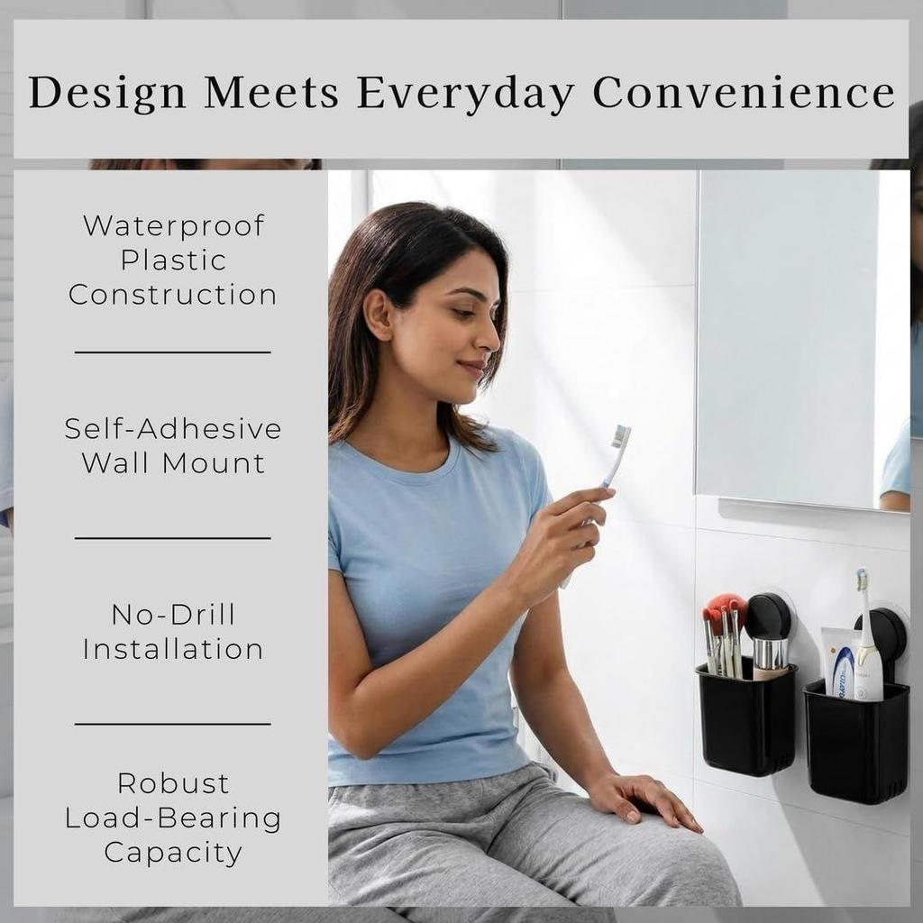 Plastic Toothbrush Holders for Bathroom | Wall Mounted Toothbrush Holder | Toothbrush Holders for Toothbrushes