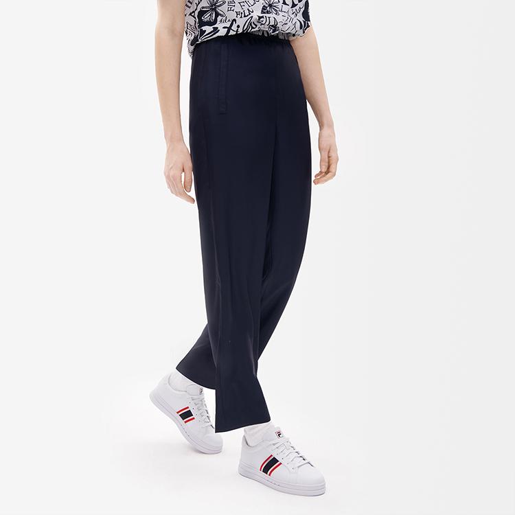 FILA Loose Straight Woven Casual Trousers Women bottoms Blue F11W234801F-NV