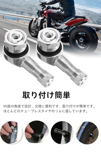 YFFSFDC Air Valve Stem Tire Valve 90 Degree Aluminum Set of 2 Car Motorcycle Tire Valve Stem Tubeless Tire Compatible with 11.3mm Rims Auto Wheel