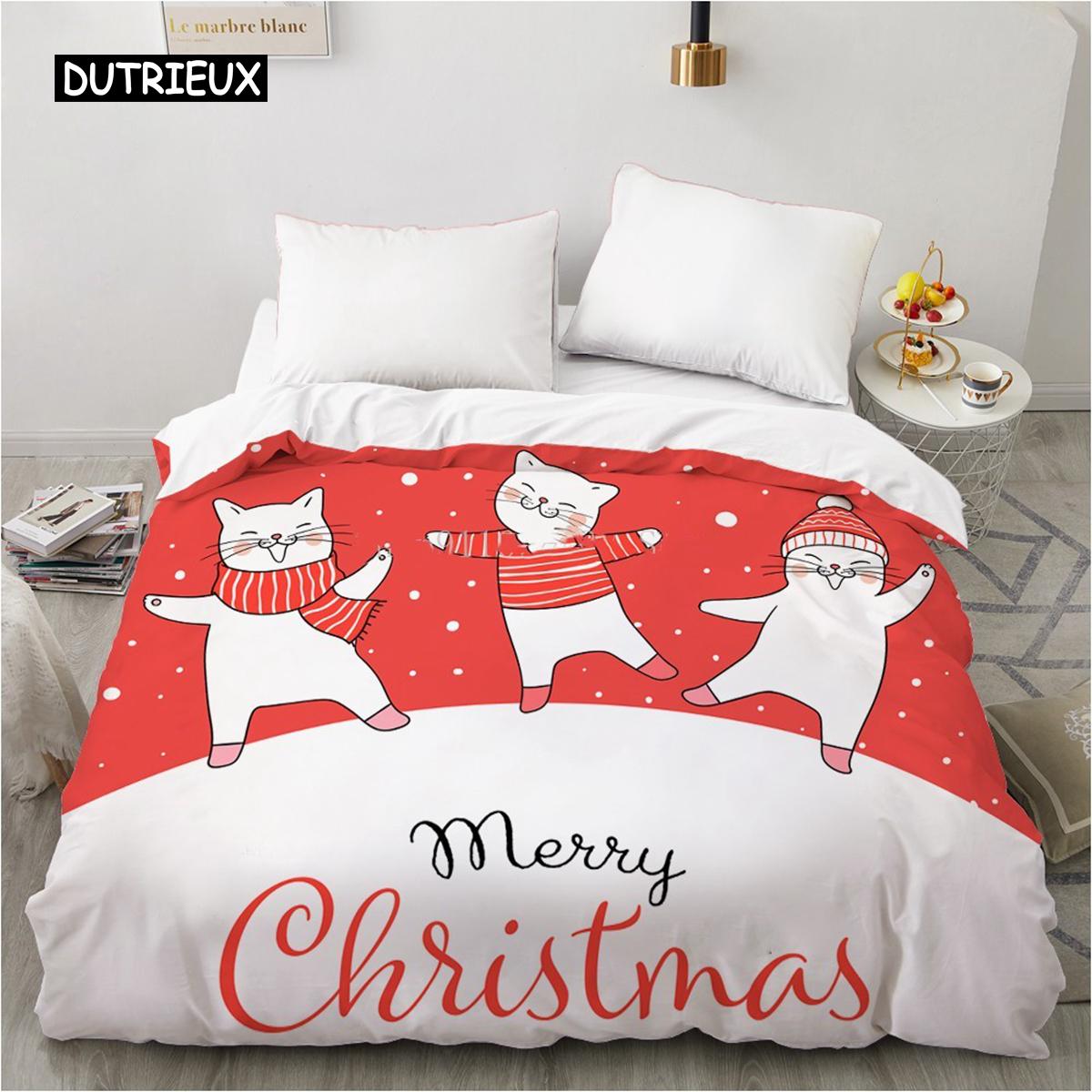 

Bedding Set Cartoons Cute Cat Quilt Cover Duvet Cover Home Pet White Comforter Cover for Women Children Gift Bedroom Decoration EU single(135x200cm)