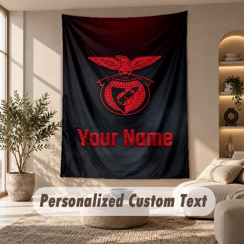 Tapestry Custom Name Text, Wall Hanging Tapestry Home Room DecorBenfica FC