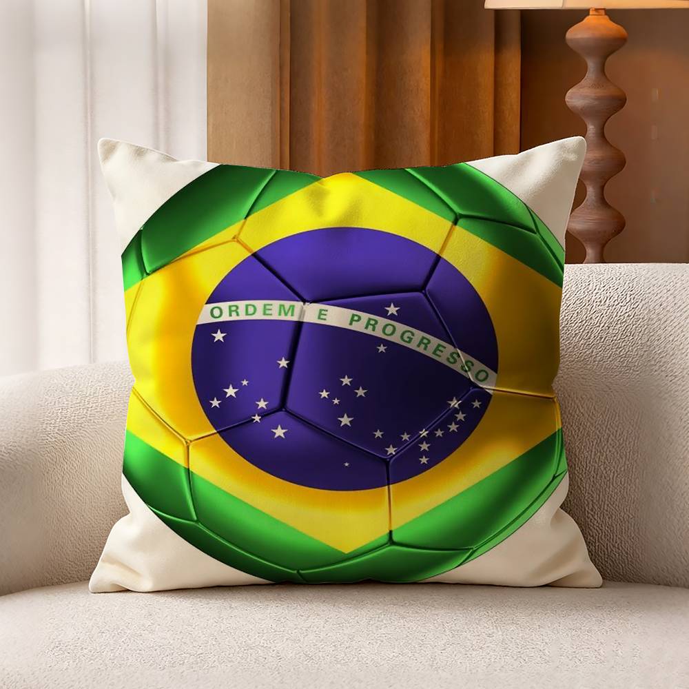 BBrazil FFlag Cotton Linen Square Pillow Covers Home Decor Gifts