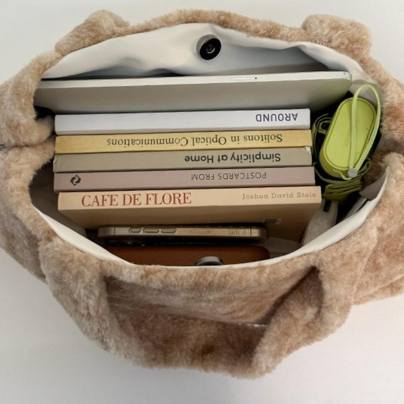 Fashi Ombre Fur Leisure Shoulder Bag Large Capacity Commuter Tote Bag New Lazy Style Texture Simple and Versatile Storage Bags