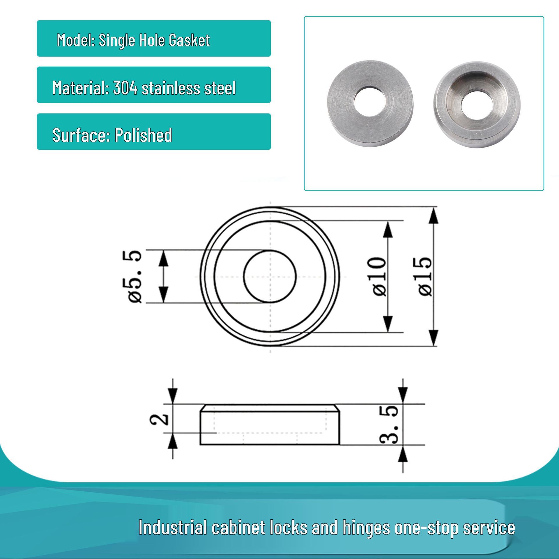 

304 Stainless Steel Decorative Countersunk Gasket Washer with Concave-Convex Fisheye Design and Angled Handle