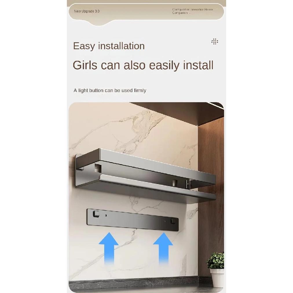Gun Gray Kitchen Storage Rack Seasoning Rack Free Storage Can Wall Mounted Multifunctional Seasoning Rack