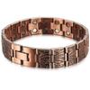 15mm Punk Red Pure Copper Health Magnetic Pain Relief Bracelet Men Therapy Double Row Magnet Dragon Pattern Chain Bangle Jewelry