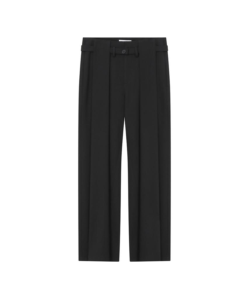 MISEKI SEOUL Big Pleats Belted Pants Black