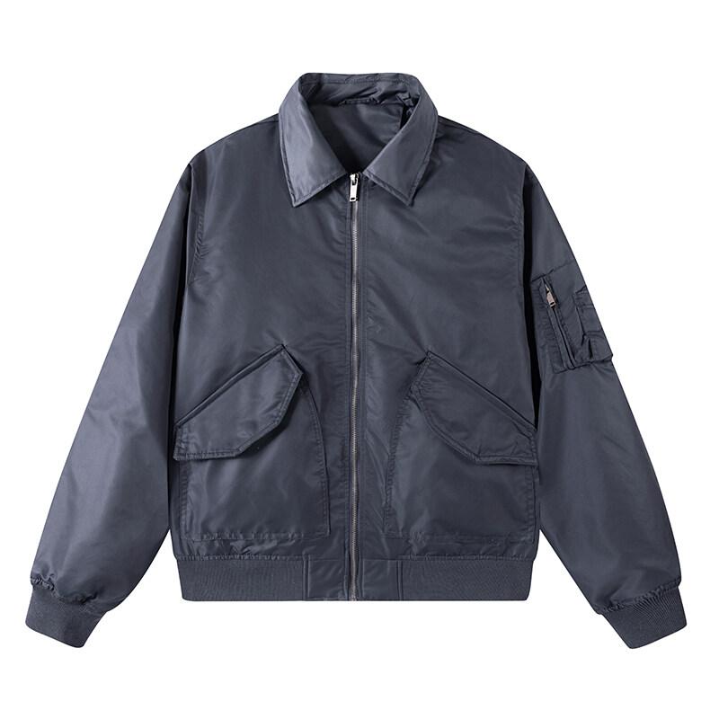 

Высококачественные бейсбольные куртки, мужская одежда, мужская куртка-бомбер, рабочая одежда, пальто с твердым карманом, новые повседневные пальто в американском стиле L серый