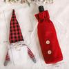 Cross-border Two-Piece Forester Plaid Wine Bottle Cover - Faceless Doll Design