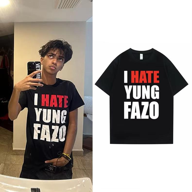 

I Hate Yong Fazo T-shirts Men s Y2k Funny Meme Underground Rap Opium Summrs Kankan Tshirt Men Women Hip Hop Oversized T-shirt 5XL