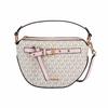 Michael Kors MK Emilia Monogram Heart Leather Shoulder Crossbody Bag Women Bags Pink Vanilla-White 35S1GU5C6B-640
