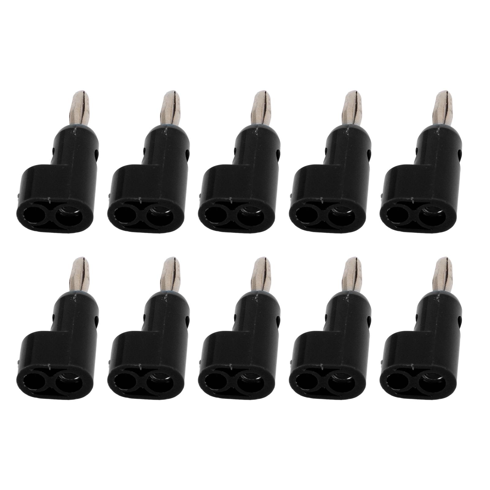 

10Pcs Set 4mm Solderless Banana Plug Stackable Open Screw 30V AC‑60V DC Maximum 24A for Electronics Industrial чорний