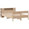 Solid Wood Bed with Shelf Without Mattress 135x190 Cm Pine