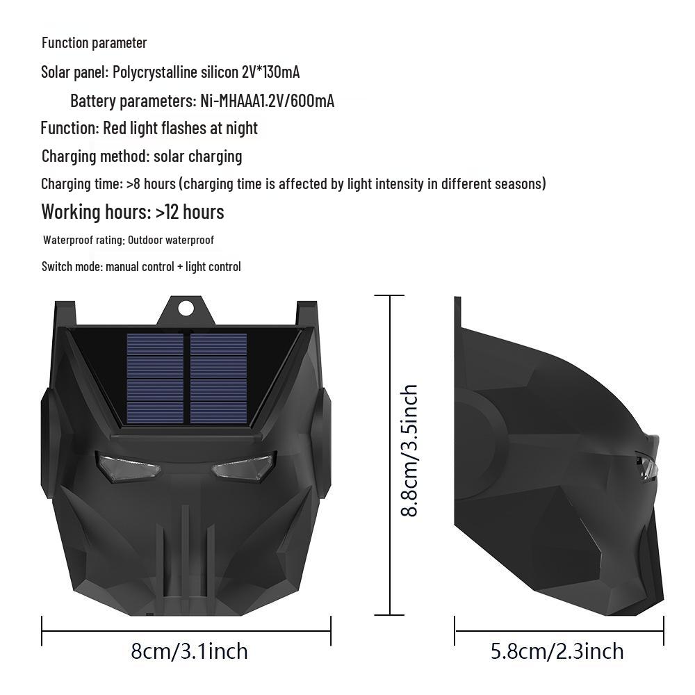 Solar-Powered Red Light Repellent for Rabbits, Wolves, Bears, Deer, and Weasels