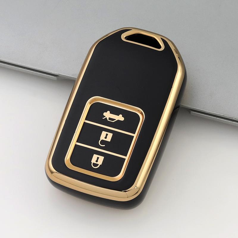 3 Buttons Tpu Shell Holder Keychain Car Key Case Cover For Honda Brv Br-V Hrv Hr-V Shuttle Gp8 Fit Lucky Vezel City Civic Jazz