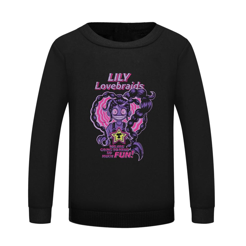 5581 Детская толстовка с длинным рукавом для девочек, с принтом мультфильма/аниме  Лилия ЛюбовьКосы 100cm чёрный