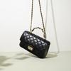 Leather and Cowhide Handbag, One Shoulder Crossbody Women's Bag, Diamond Grid Chain Bag, Versatile, Light Luxury Commuting Women's Bag
