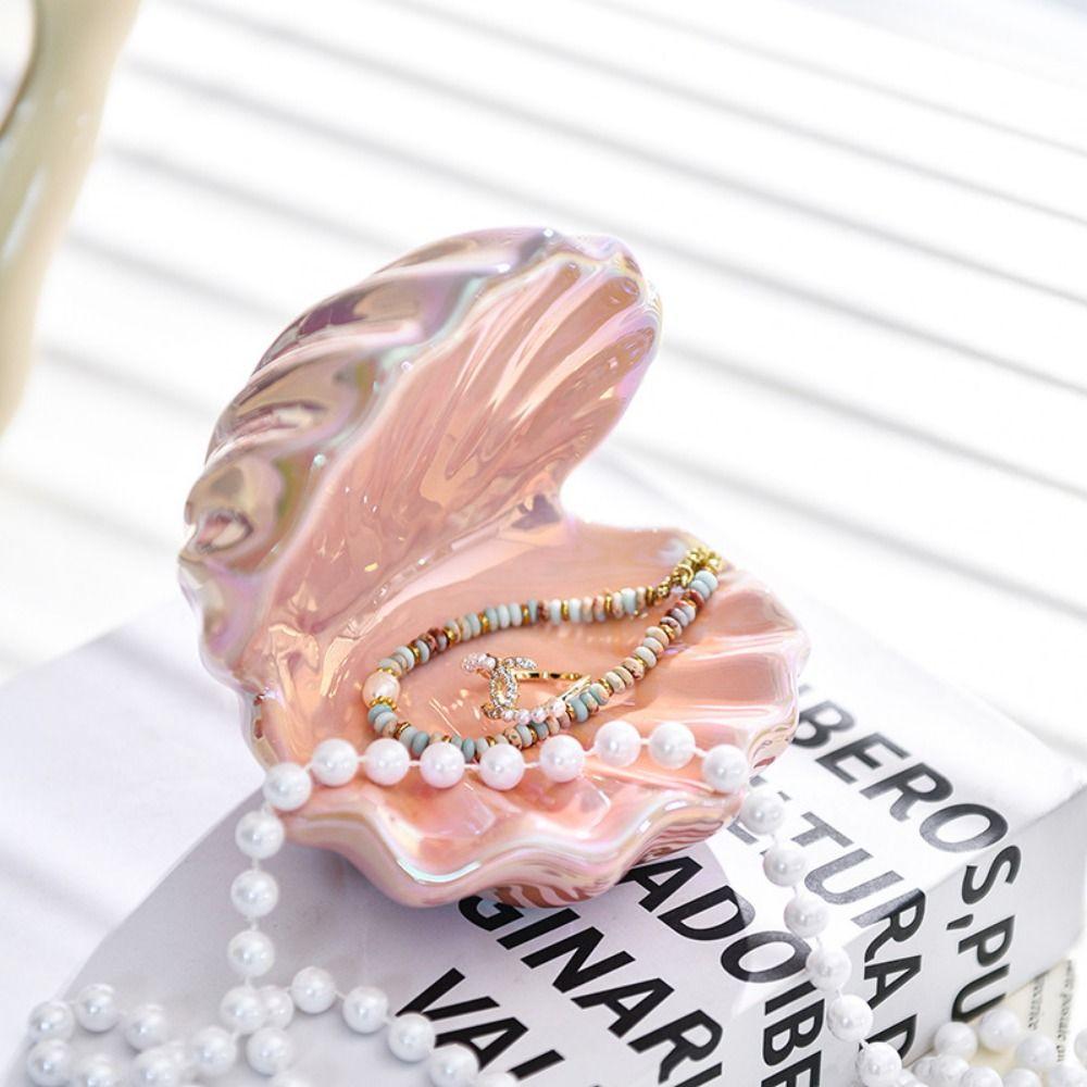 

Ins Jewelry Storage Plate Handicraft Earring Display Tray Simple Shell Jewelry Plate Home