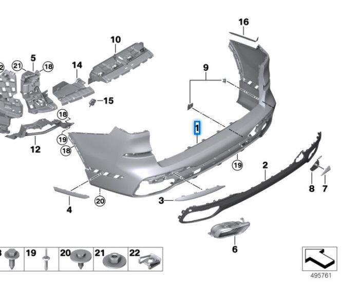 51125A0BD59 Rear Bumper Compatible with BMW X7 G07