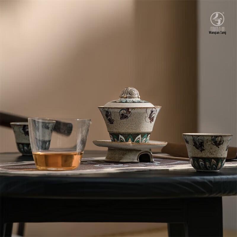 Wanqian Tang Dunhuang Series Ceramic Gaiwan Tea Set