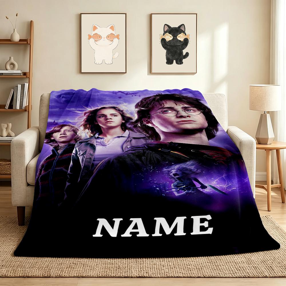 Custom Name Magic Quest Flannel Blanket Throw Blanket Soft Warm Sofa Bed home Decor Unique Gift