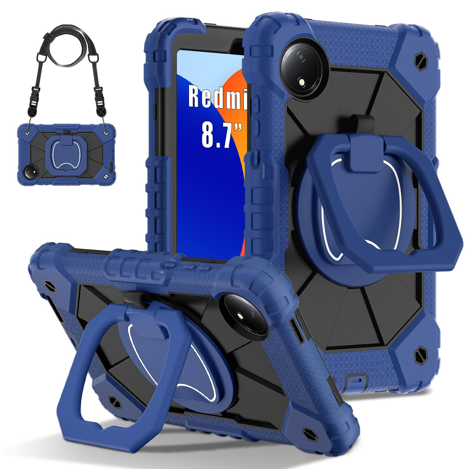 

For Xiaomi Redmi Pad SE 4G 8.7 inch Case Silicone+PC Kickstand Tablet Cover Navy Blue/Black