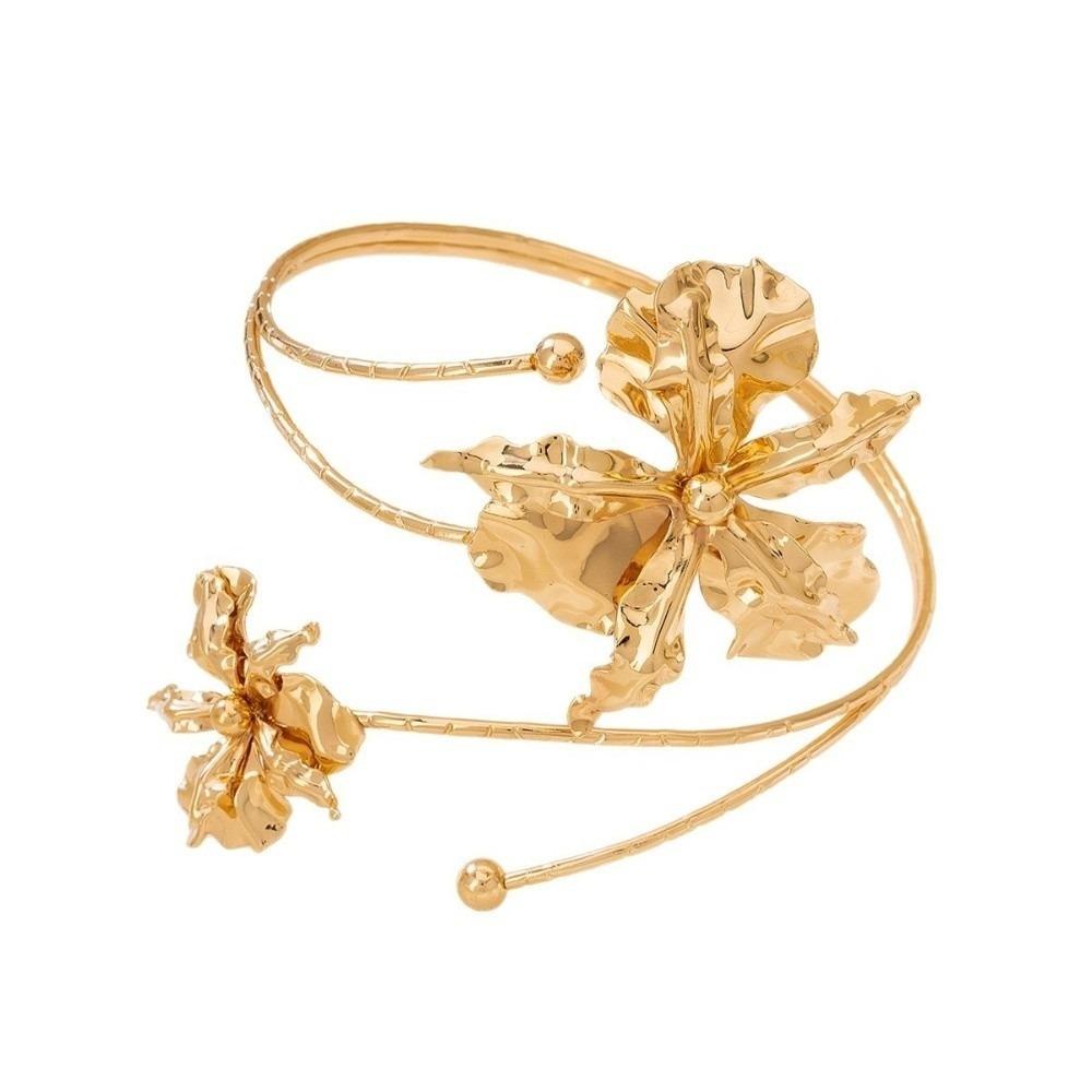 Floral Butterfly Orchid Bracelet Adjustable Flower Armband Fairy Open Arm Bangle  Gift