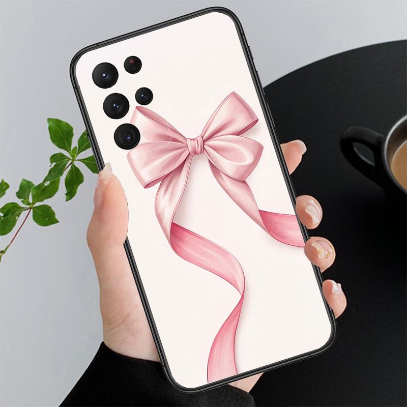 Pink Bow Aesthetic Coequtte Funda Phone Case For Samsung Galaxy S26 S25 S24 S23 S22 Ultra S23 S22 S25 Plus S24 FE S26Edge