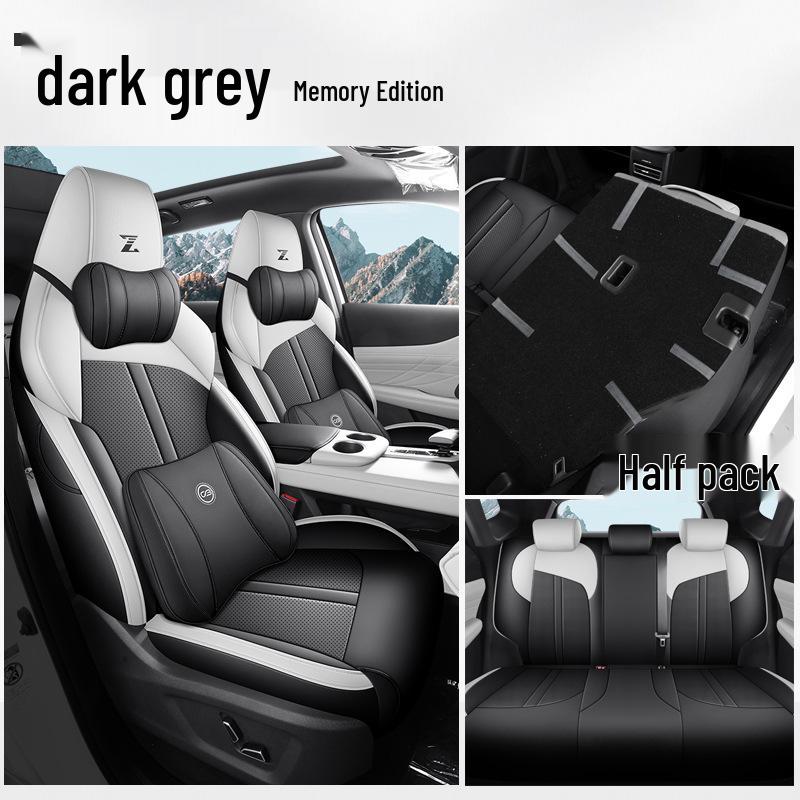 UNI-Z Car Seat Cushion Set: New Model, Premium Leather, Universal Fit for All Seasons