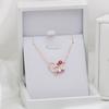 Cherry Blossom Love Heart Pendant Jewelry Pink 925 5A Natural Hypoallergenic to Birthday Gift [Z.Angie] Necklace, Women's Necklace, Accessory, Gold,
