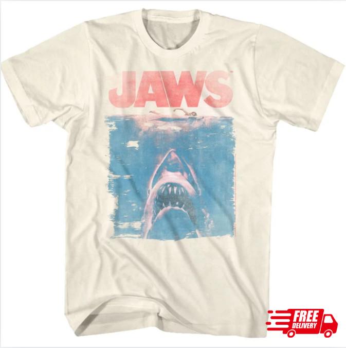 Custom Jaws Fade Natural Adult T-Shirt - Reprint - Hot item / Super sale !!!!!!! Unisex T-Shirt S