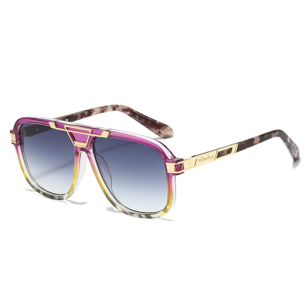 New Luxury Leopard Gradient Square Women Sunglasses Retro Brand Metal Inlay Design Trendy Personality Men Sun Glasses UV400