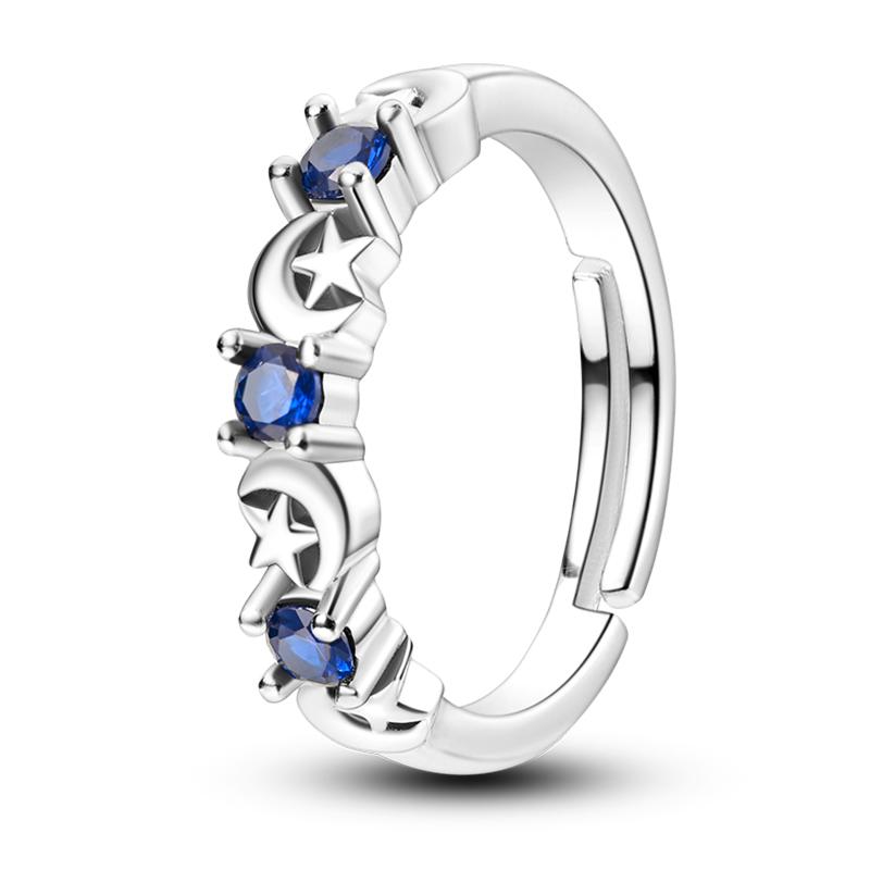 Real 925 Silver Feather Butterfly Flower Sun Moon Animal Design Open Rings Fit For Wedding Party Fine Jewelry