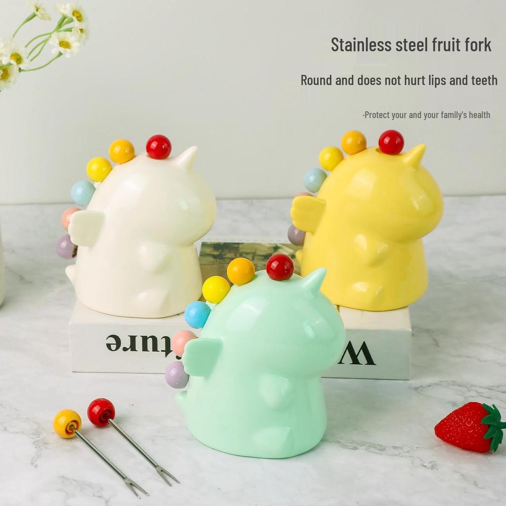Creative Colorful Unicorn Dessert Fork Set - Cute Cartoon Stainless Steel Cake Ornaments