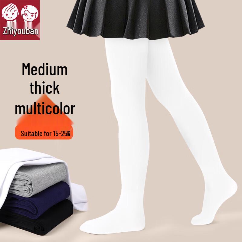 Girls  White Spring/Autumn Dance Tights M