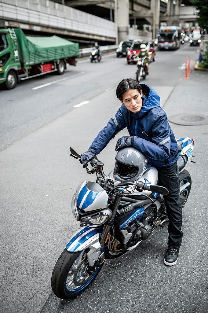 Motorcycle Jacket Ride Winter Jacket Gray Red L Size [Urbanism] UNJ-101