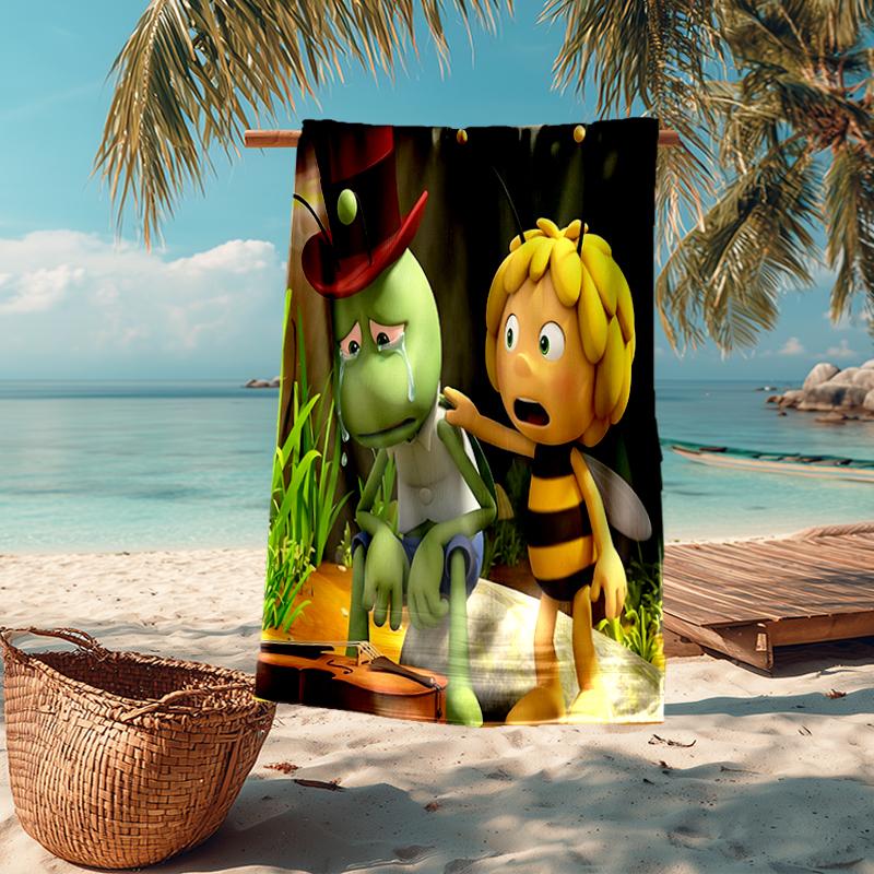 Ultra-Soft Beach Towel with Maya the Bee Theme,Ideal for Pool - Camping, Diving - Perfect Travel Essential, Vibrant Beach Towel.
