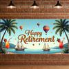 Happy Retirement Banner Balloons Retirement Theme Party Celebration Decoration Backdrop Photography Background Prop Wall Poster