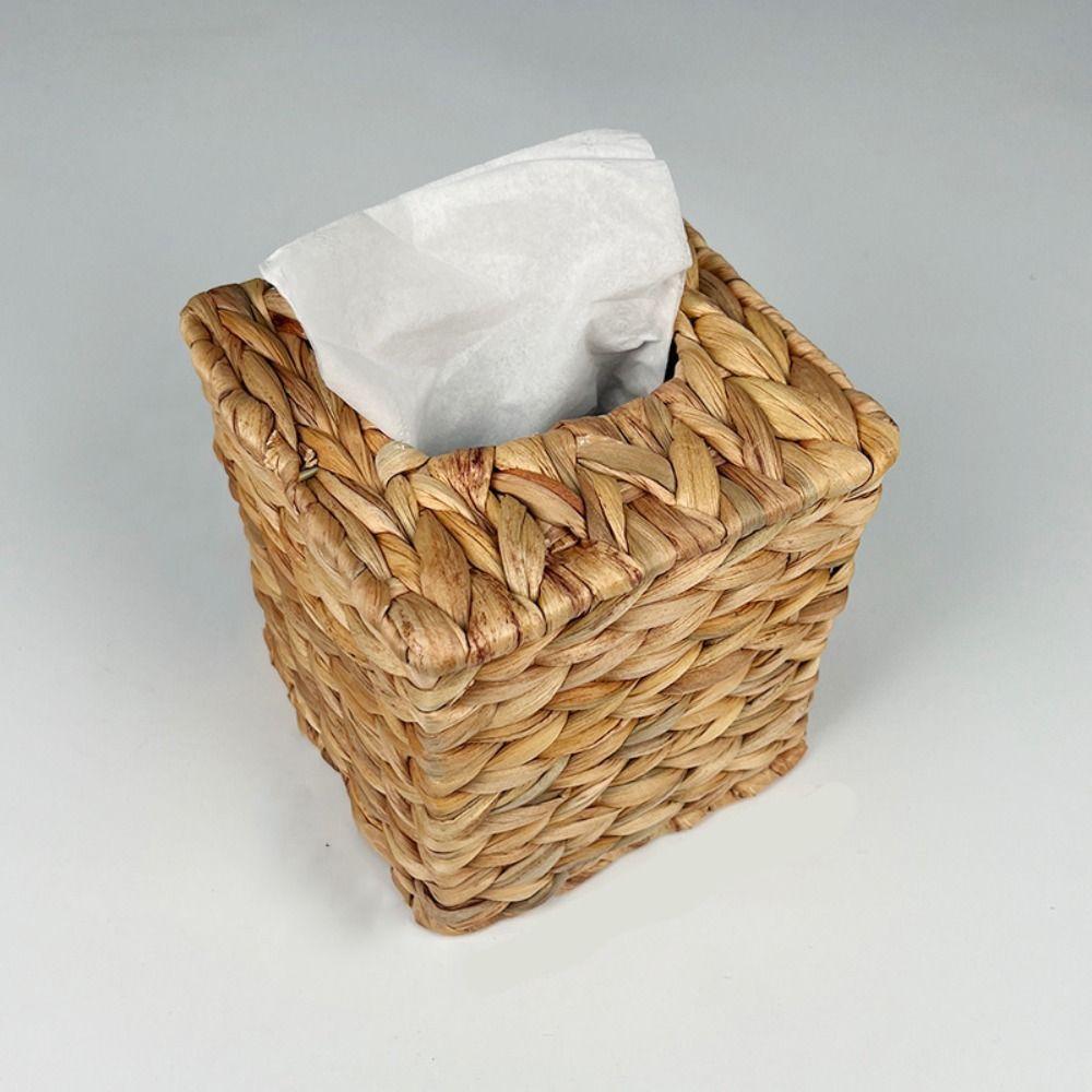 Bohemian Style Rattan Cube Tissue Box with Cover Tissue Holder Hotel