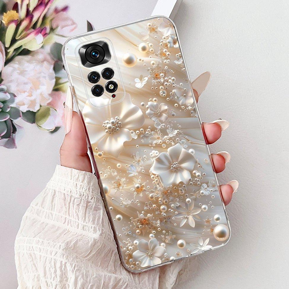 6,43" Für Redmi Note 11 4G Global Klare Hülle Für Redmi Note 11s Hülle Mode Luxus Blumen Süße Cartoon Bemalte Weiche TPU Hülle