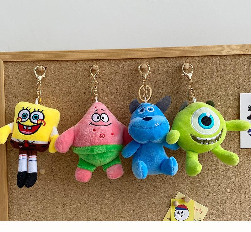 Spongebob Squarepants Plush Keychain Set Patrick Star Squidward Eugene H Krabs Gary Stuffed Toy Kids Gift