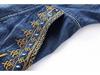 Ethnic Embroidered Denim Strappy Maxi Dress - Slimming Ankle-Length Style